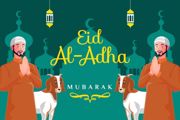 eid al adha mubarak banner met goa