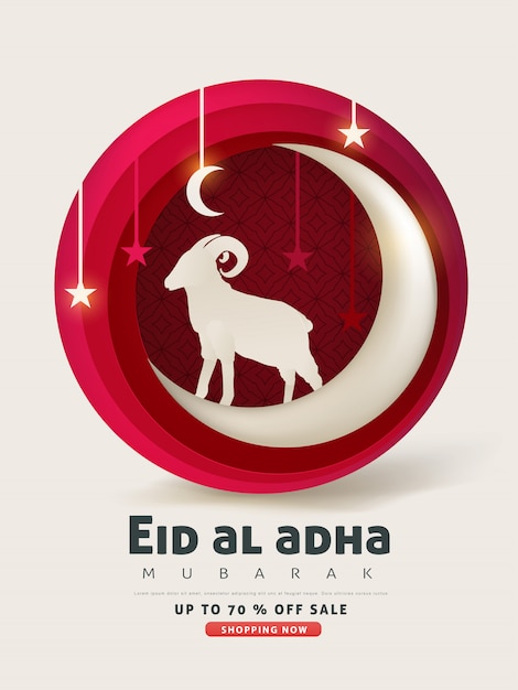 Eid Al Adha Mubarak the celebration of Muslim community festival background design