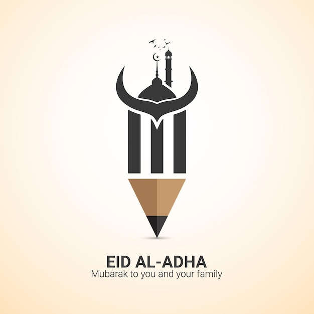 Eid Al Adha Mubarak 소셜 미디어용 크리에이티브 광고 3D 일러스트레이션