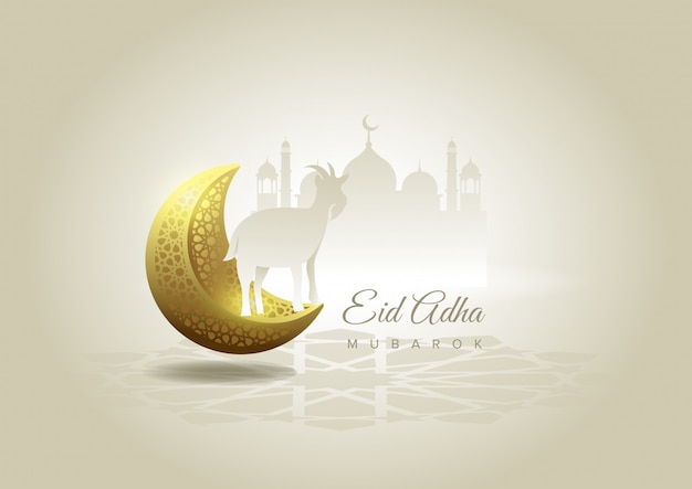 Eid al adha mubarak de viering van de festivalachtergrond van de moslimgemeenschap