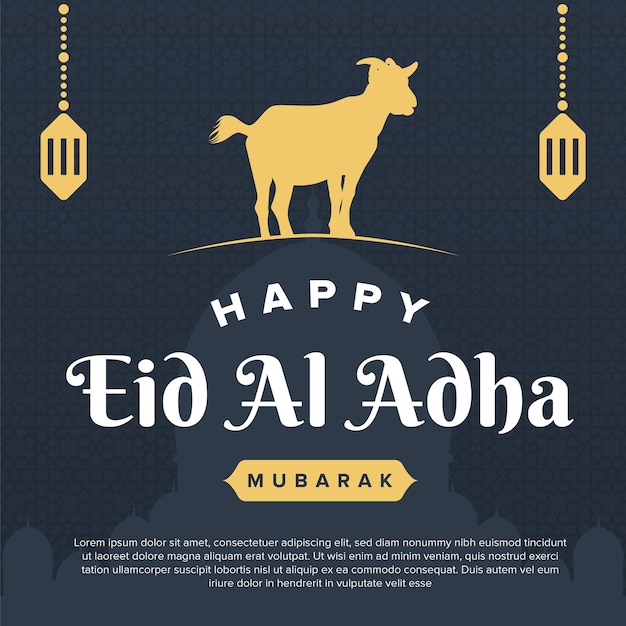 Eid al adha mubarak design banner instagram social media elegant celebration