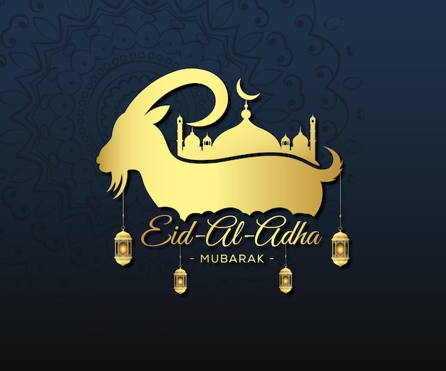 Vector eid al adha mubarak festival wishes design template