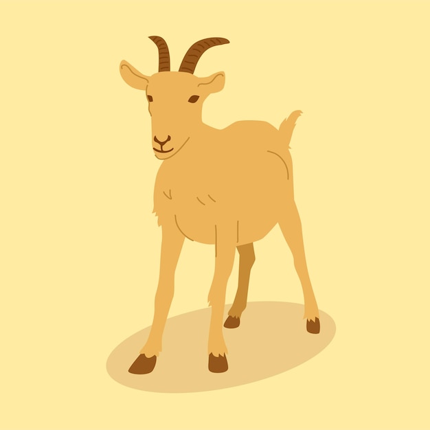 Eid Al Adha Mubarak Goat Hand Drawing Vector Illustration