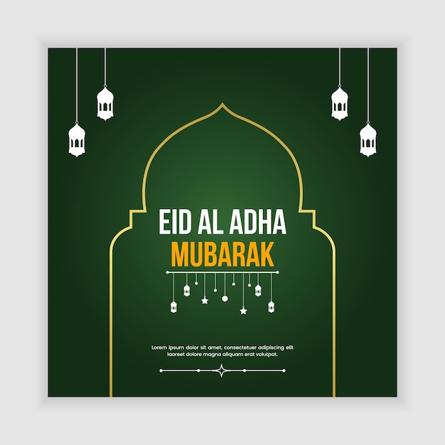 eid al adha mubarak greeting social media banner or post template design