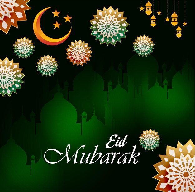 Vector eid al adha mubarak islamic festival celebration template