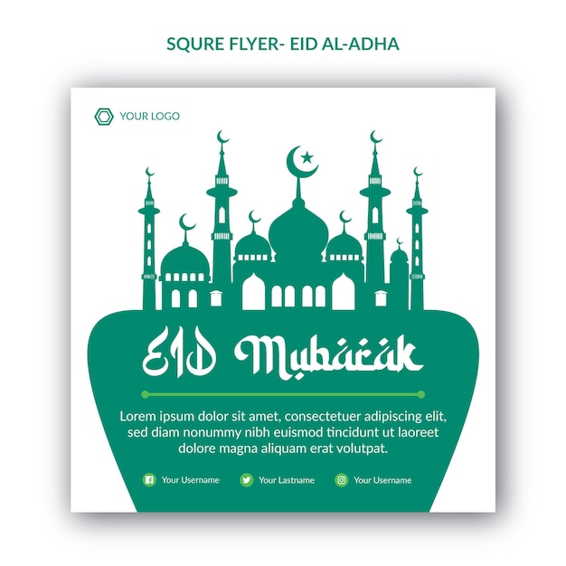 eid al adha mubarak islamic festival social media banner template