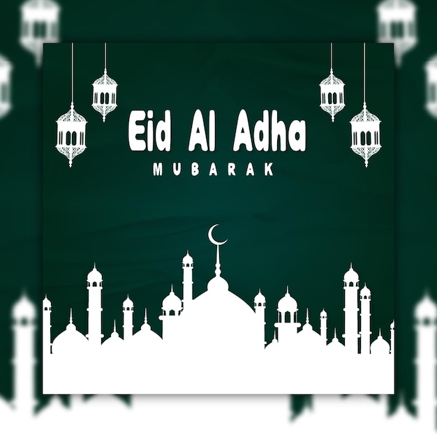 Eid al adha mubarak islamic festival social media post banner