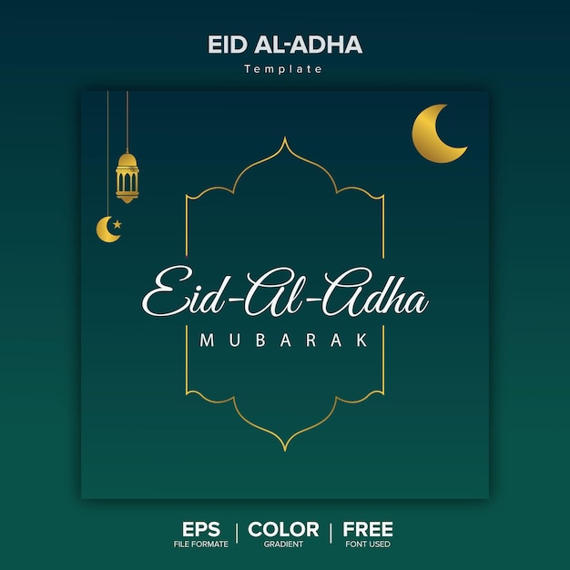 Eid al adha mubarak islamitisch festival spandoeksjabloon