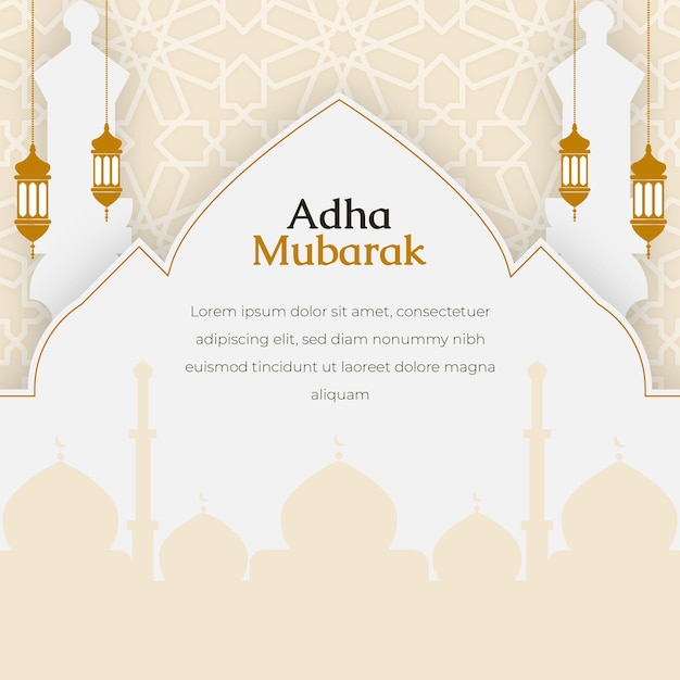 eid al adha mubarak islamitische achtergrond sociale media postsjabloon