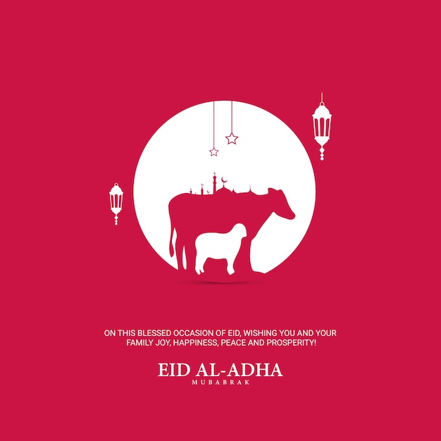 Vettore gli annunci creativi sui social media di eid al adha mubarak