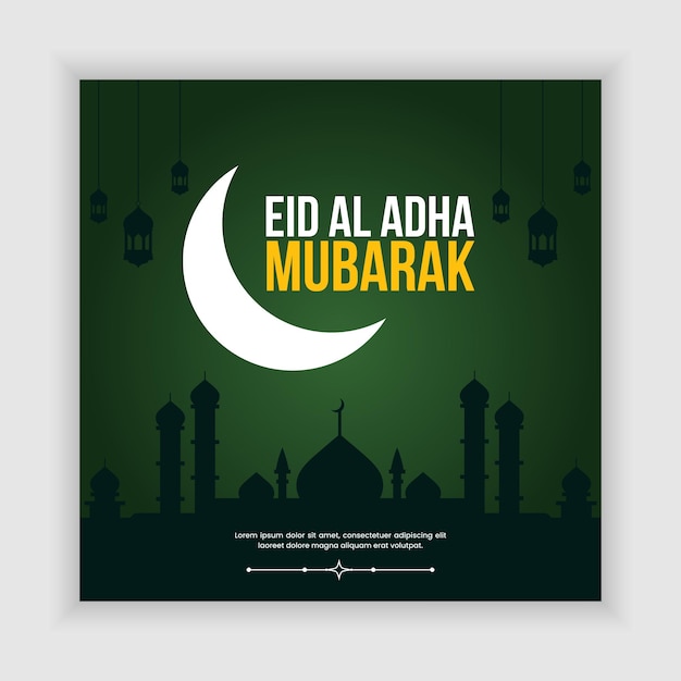 Eid Al Adha Mubarak social media post or banner template design