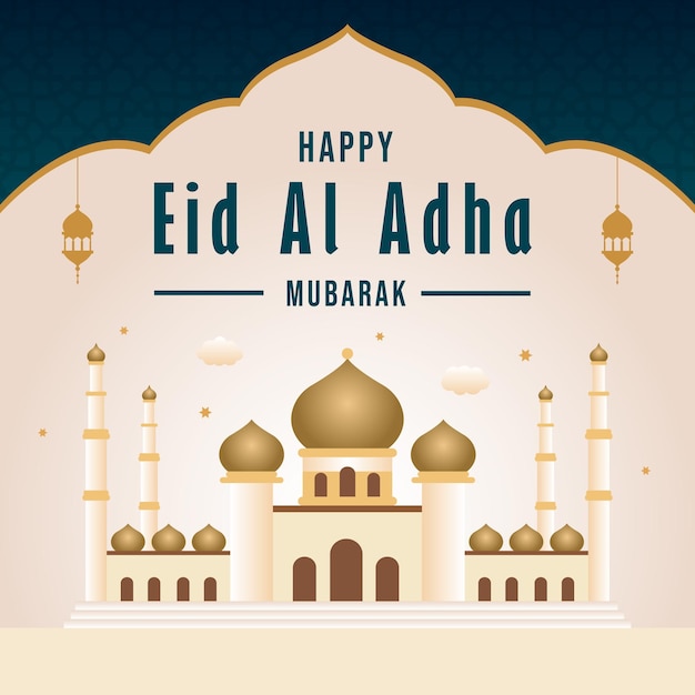 Eid Al Adha Mubarak Social Media Template Illustration