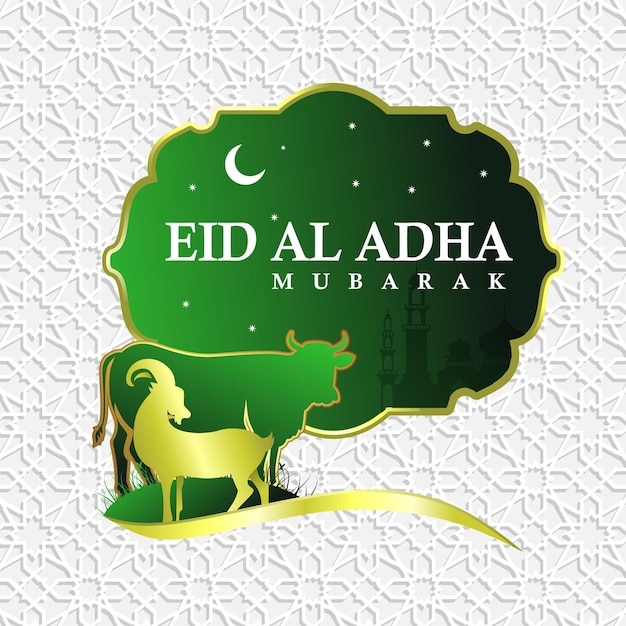 Eid al adha mubarak vector template