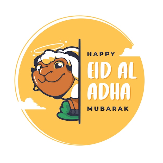 Eid al adha mubarak wenskaartsjabloon