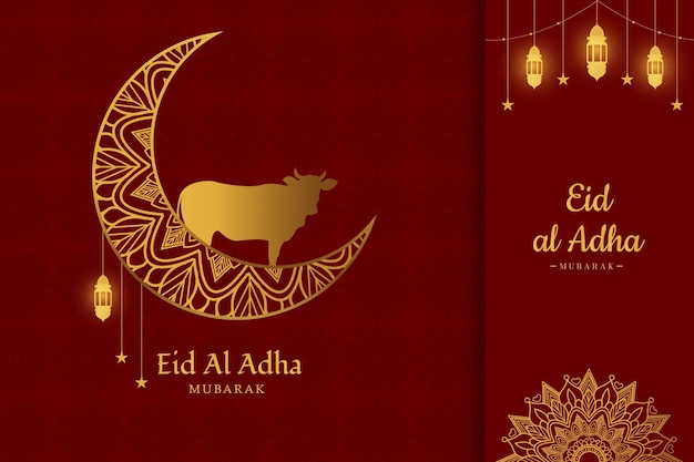 Sfondo rosso di eid al adha