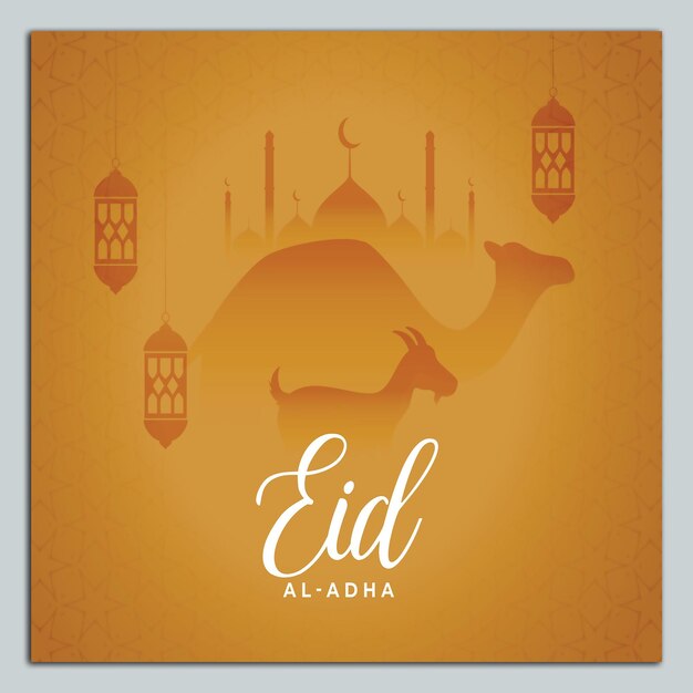 Vector eid al adha religious celebration card design