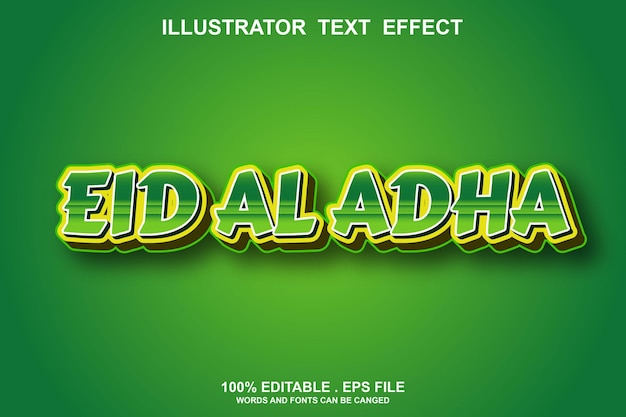 Eid al adha text effect editable