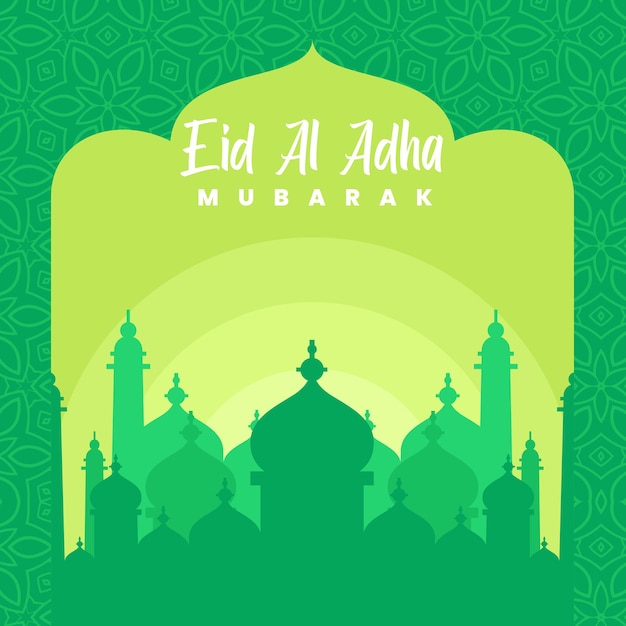 Eid Al Adha 벡터 그래픽 디자인입니다. 모스크의 그림