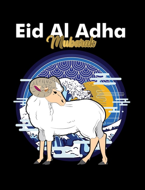 Eid al adha vector with animal farm object