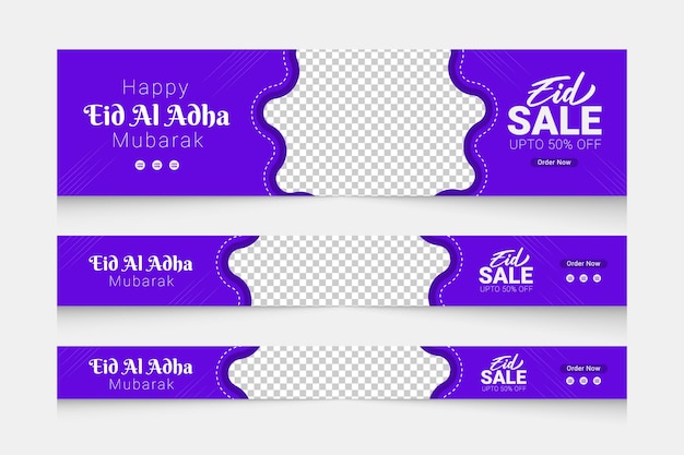 Eid Al Adha verkoop webbanner sjabloon set