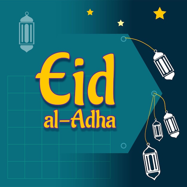 Vector eid al adha-wenskaart met gradatieachtergrond