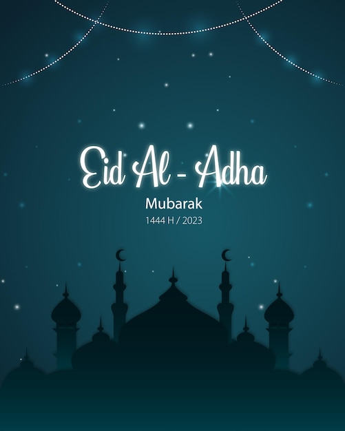 Vector eid al adha wish post template