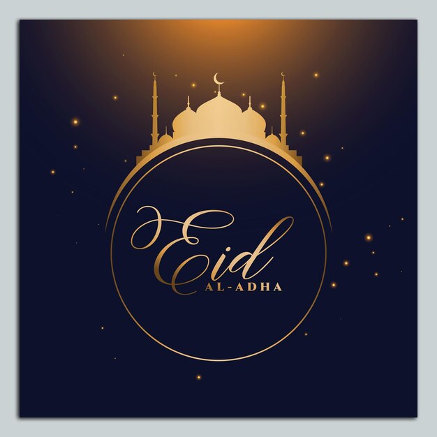 Vector eid al adha wishes card design