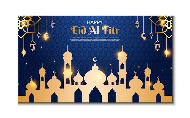 Modello di banner eid al fitr