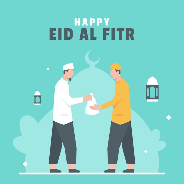 Eid Al Fitr Banner With Islamic Ornament Illustration