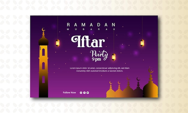 Eid al fitr en iftar partij eid Mubarak afbeelding ontwerp