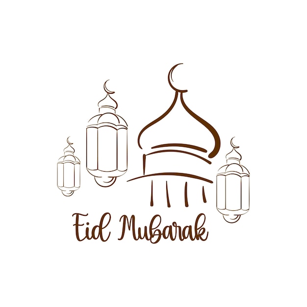 eid al fitr hand getrokken vector achtergrond