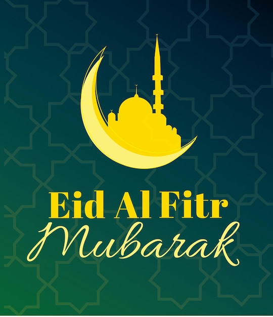 Eid al-fitr horizontaal banner vector plat ontwerp