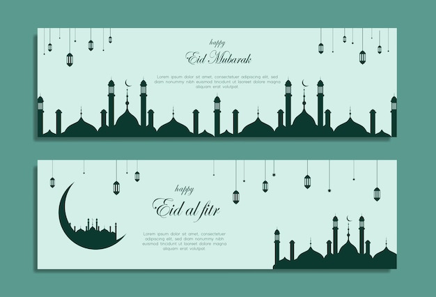 Vector eid al fitr horizontale banner