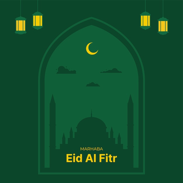 Eid al fitr illustratie moskee