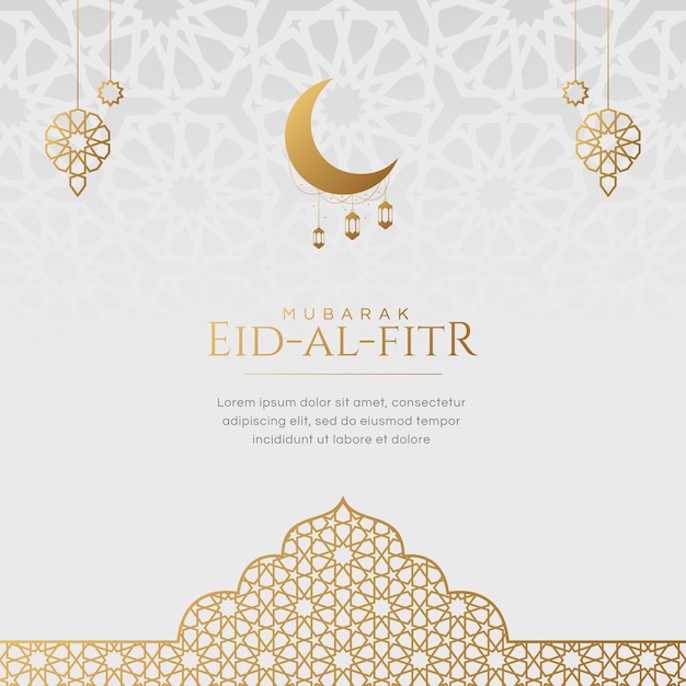 Eid-Al-Fitr Islamic Arabic White Arabesque Mosaic Pattern Background