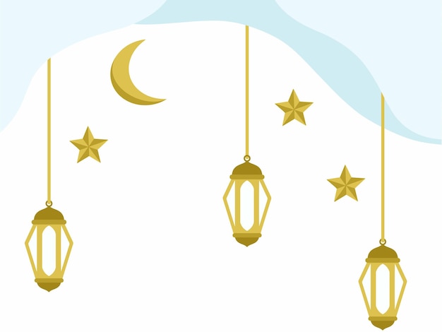 Vector eid al fitr lantern background