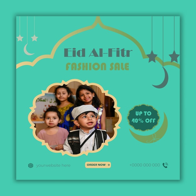 Vector eid al fitr mode verkoop sociale media banner post sjabloon