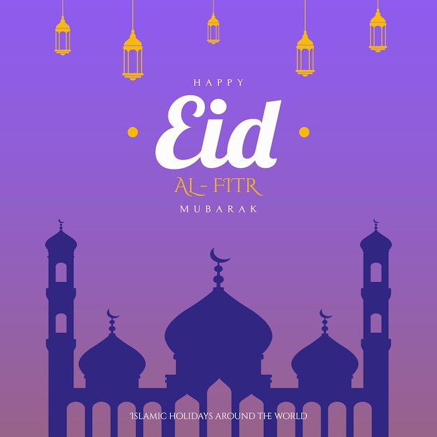 Premium Vector | Eid al-fitr mubarak design for poster banner ...