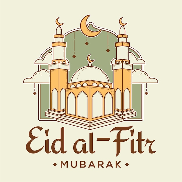 Eid al fitr mubarak illustratie achtergrond