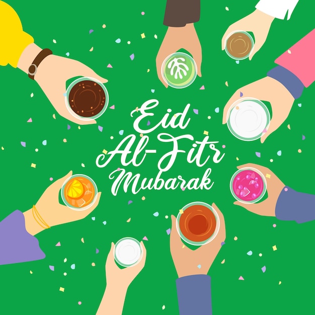 Vector eid al fitr mubarak illustration