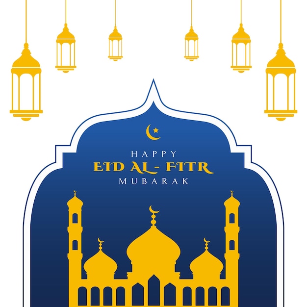 Eid al-fitr mubarak ontwerp voor poster banner achtergrond sjabloon