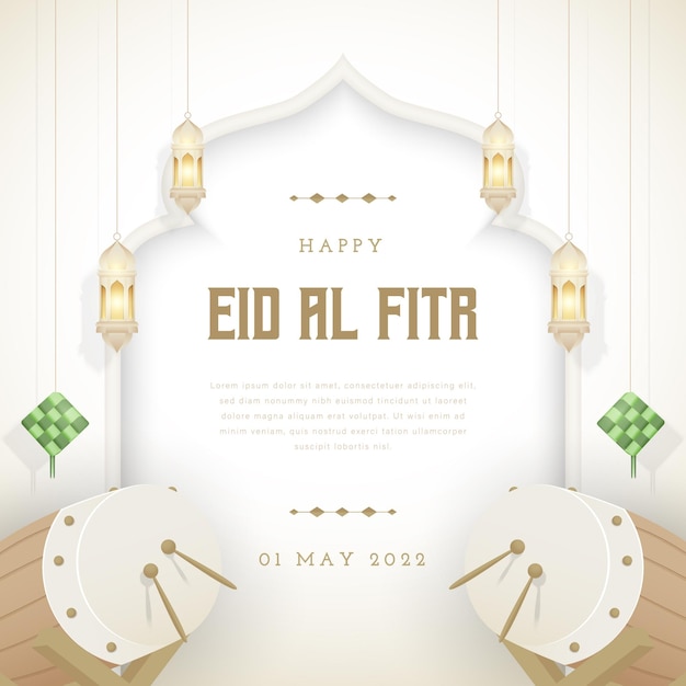 Eid al fitr ontwerp concept banner ontwerp sjabloon vector