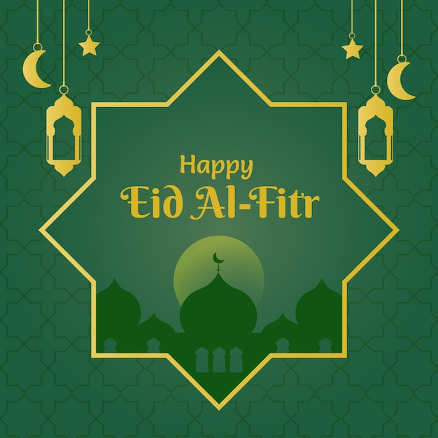 Vettore di saluti di eid al fitr ramadan mubarak