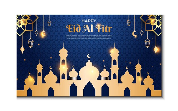 Eid al fitr-sjabloon voor spandoek