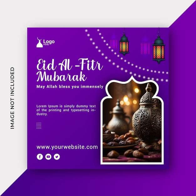 Eid Al Fitr social media post design template