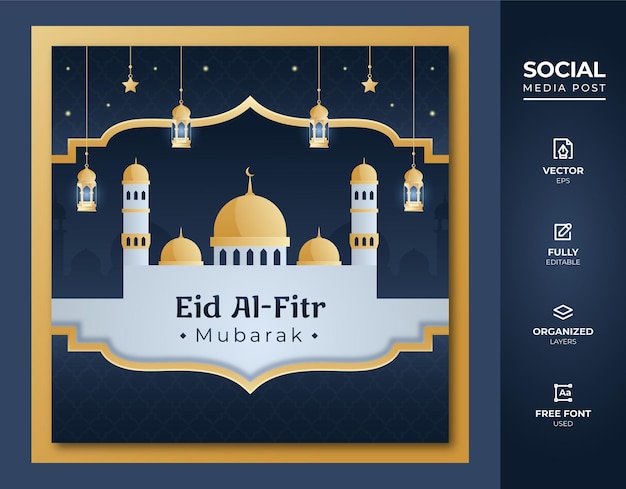 Eid Al Fitr Social Media Post-sjabloon