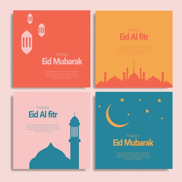 Eid Al fitr social media template instagram post