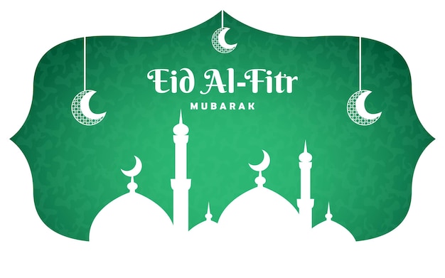 모스크와 초승달 장식 라마단 무바라크 배경 벡터와 eid al fitr 템플릿 배너