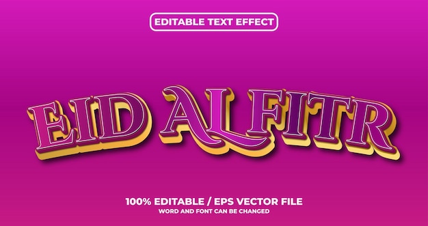 Eid Al Fitr text effect style