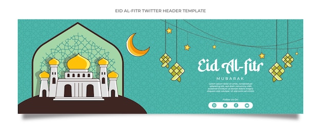 eid al fitr twitter header-sjabloon